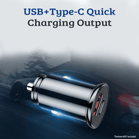 Thumbnail for A+C 30W PPS Car Charger - Sleek Black Design for Dual Fast Charging Convenience
