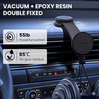 Thumbnail for Qi2 Wireless Charging Car Mount Black — 15W MagSafe Magnetic, Metal Arm, Air Vent Phone Holder | Australian Stock