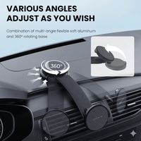 Thumbnail for Qi2 Wireless Charging Car Mount Black — 15W MagSafe Magnetic, Metal Arm, Air Vent Phone Holder | Australian Stock