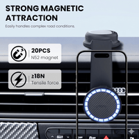 Thumbnail for Qi2 Wireless Charging Car Mount Black — 15W MagSafe Magnetic, Metal Arm, Air Vent Phone Holder | Australian Stock