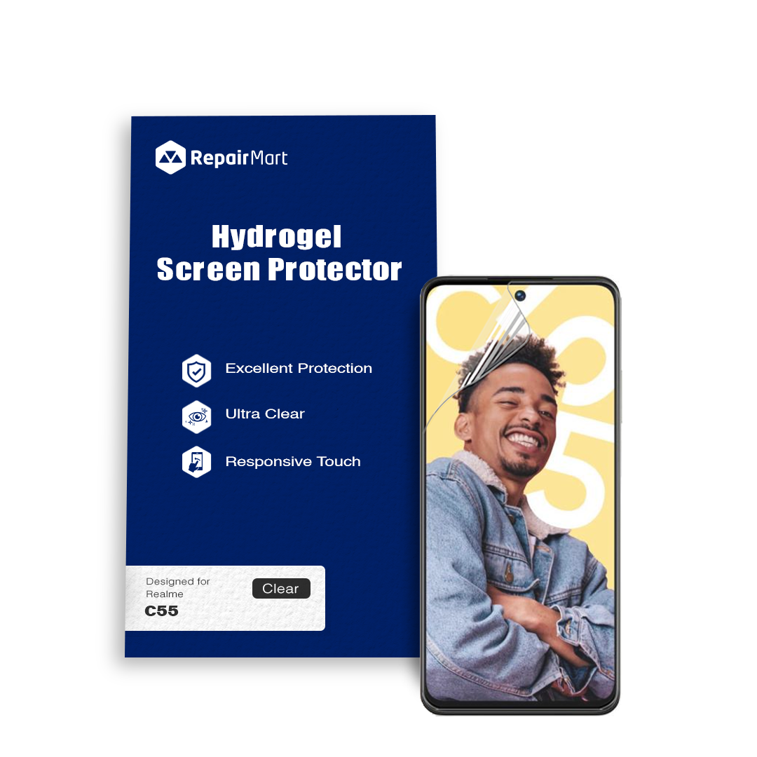 Realme C55 Compatible Premium Hydrogel Screen Protector With Full Coverage Ultra HD