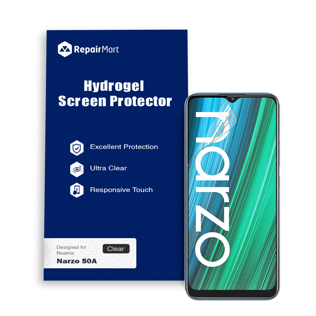 Realme Narzo 50A Compatible Premium Hydrogel Screen Protector With Full Coverage Ultra HD