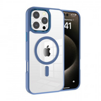 Thumbnail for iPhone 16 Pro Max Clear Hard Case Cover with Metal Camera Lens: Magnetic Design, MagSafe Compatibility, Enhanced Camera & Screen Guard, Anti-Scratch Protection - Blue