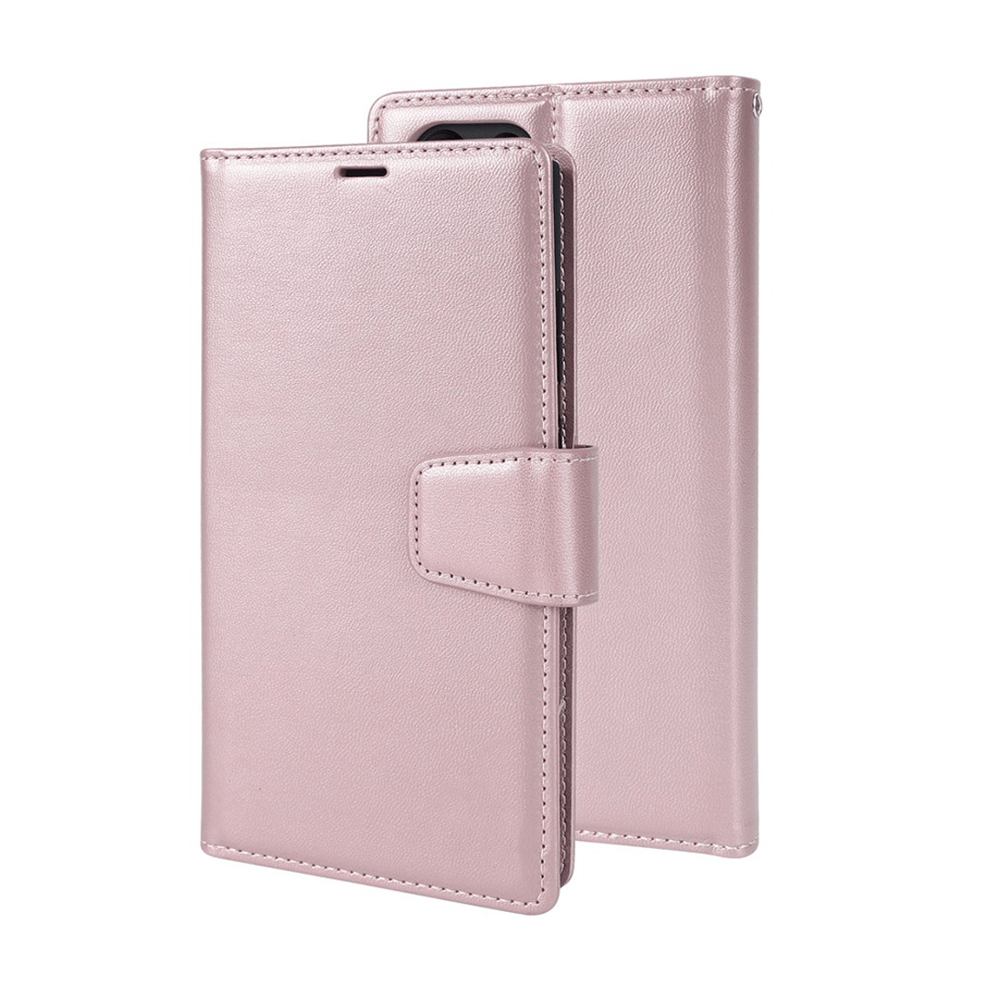 Samsung Galaxy S24 Compatible Case Cover With 2-in-1 Detachable Magnetic Flip Leather Wallet - Rose Gold