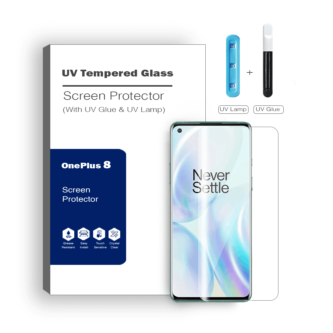 Advanced UV Liquid Glue 9H Tempered Glass Screen Protector for OnePlus 8 - Ultimate Guard, Screen Armor, Bubble-Free Installation