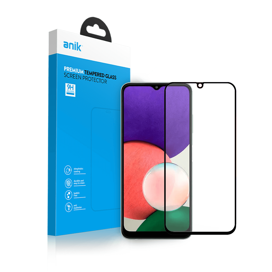  Samsung Galaxy A22 4G Full Faced Tempered Glass Screen Protector Of Anik With Premium Full Edge Coverage High-Quality