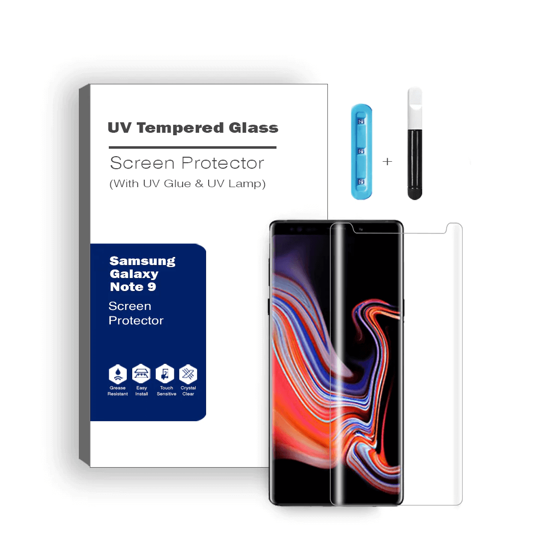  Samsung Galaxy Note 9 Compatible 9H Tempered Glass Screen Protector With Advanced UV Liquid Glue 