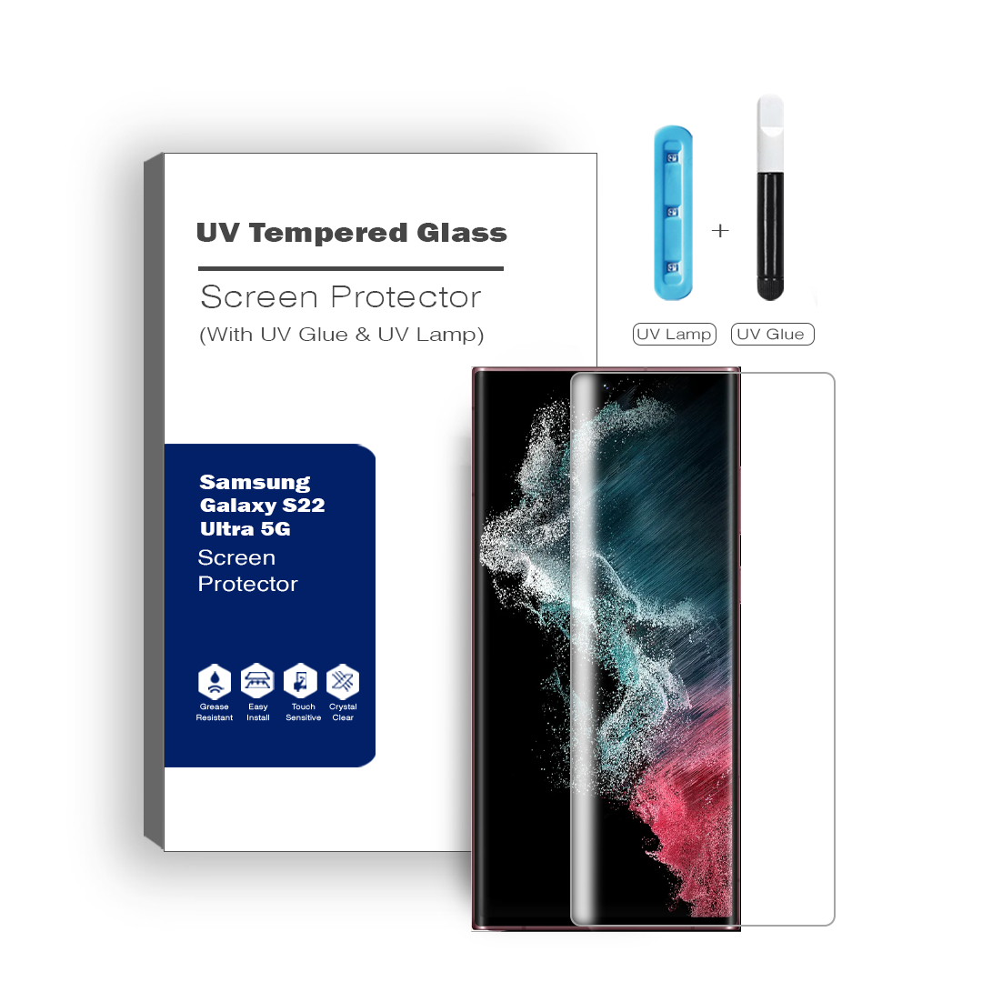 Advanced UV Liquid Glue 9H Tempered Glass Screen Protector for Samsung Galaxy S22 Ultra 5G - Ultimate Guard, Screen Armor, Bubble-Free Installation