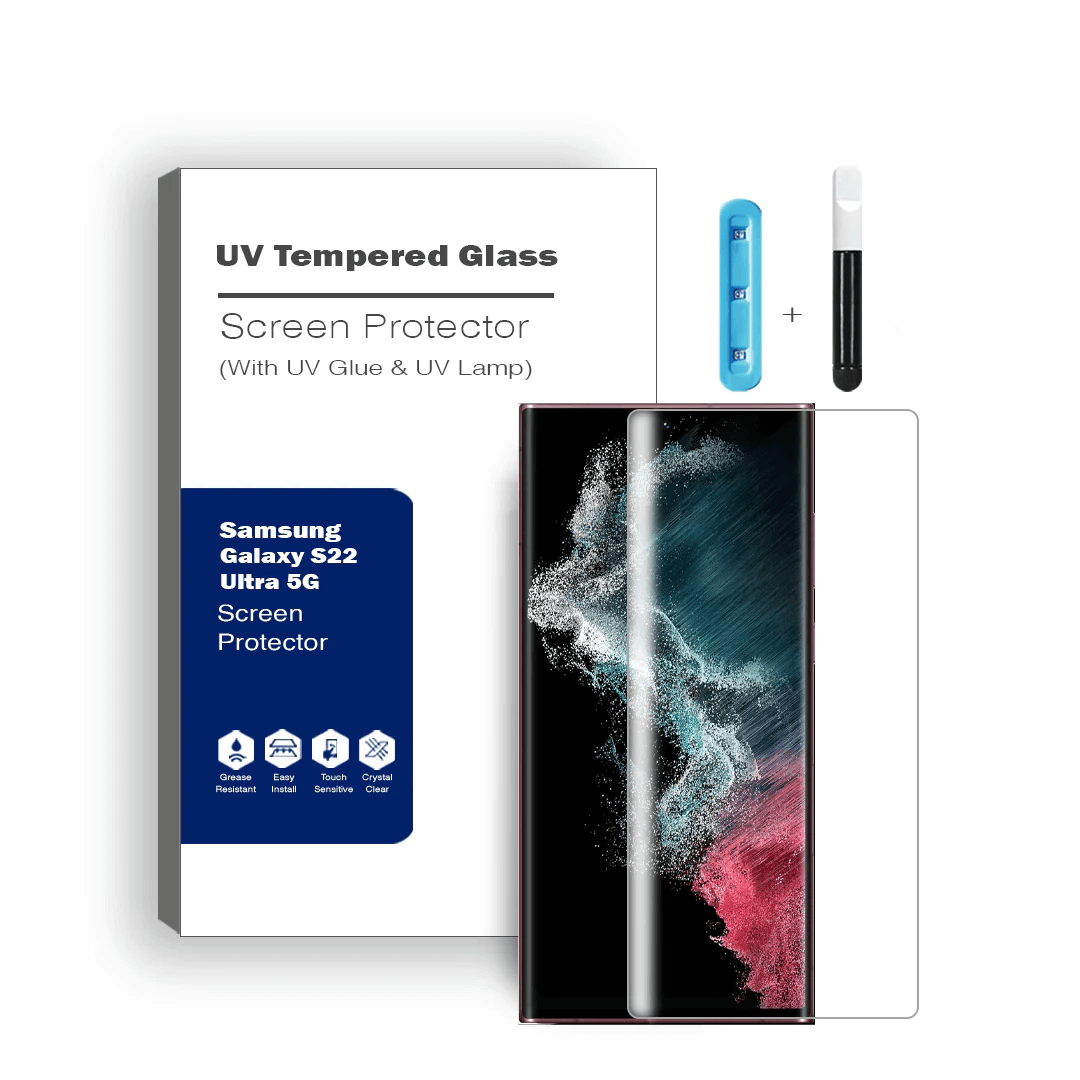 Advanced UV Liquid Glue 9H Tempered Glass Screen Protector for Samsung Galaxy S22 Ultra 5G - Ultimate Guard, Screen Armor, Bubble-Free Installation