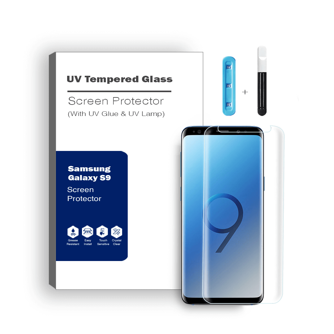 Advanced UV Liquid Glue 9H Tempered Glass Screen Protector for Samsung Galaxy S9- Ultimate Guard, Screen Armor, Bubble-Free Installation
