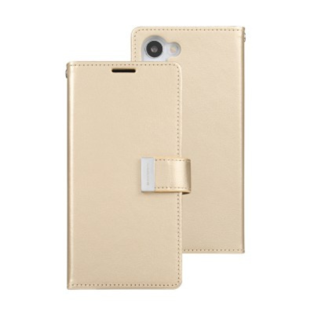 Samsung Galaxy S23 Compatible Case Cover With Blue Moon Diary - Gold