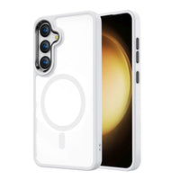 Thumbnail for Samsung Galaxy S25 Ultra Case Cover - Non-Slippery, Clear & Hard, Shock & Scratch Protection With Rear Camera Lens Guard & MagSafe Compatibility - White
