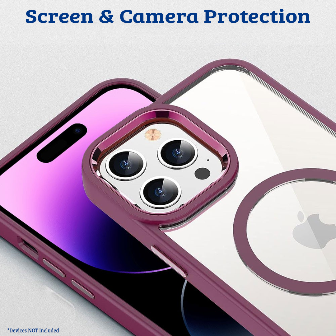 iPhone 13 Pro Compatible Case Cover With Transparent Camera Lens Protection And Compatible With MagSafe Technology - White