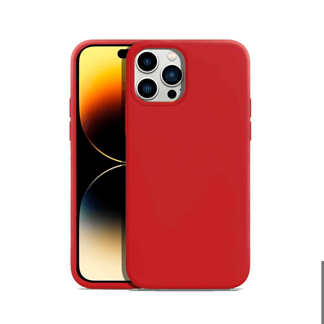 iPhone 14 Plus Compatible Case Cover With Liquid Silicone in Red 