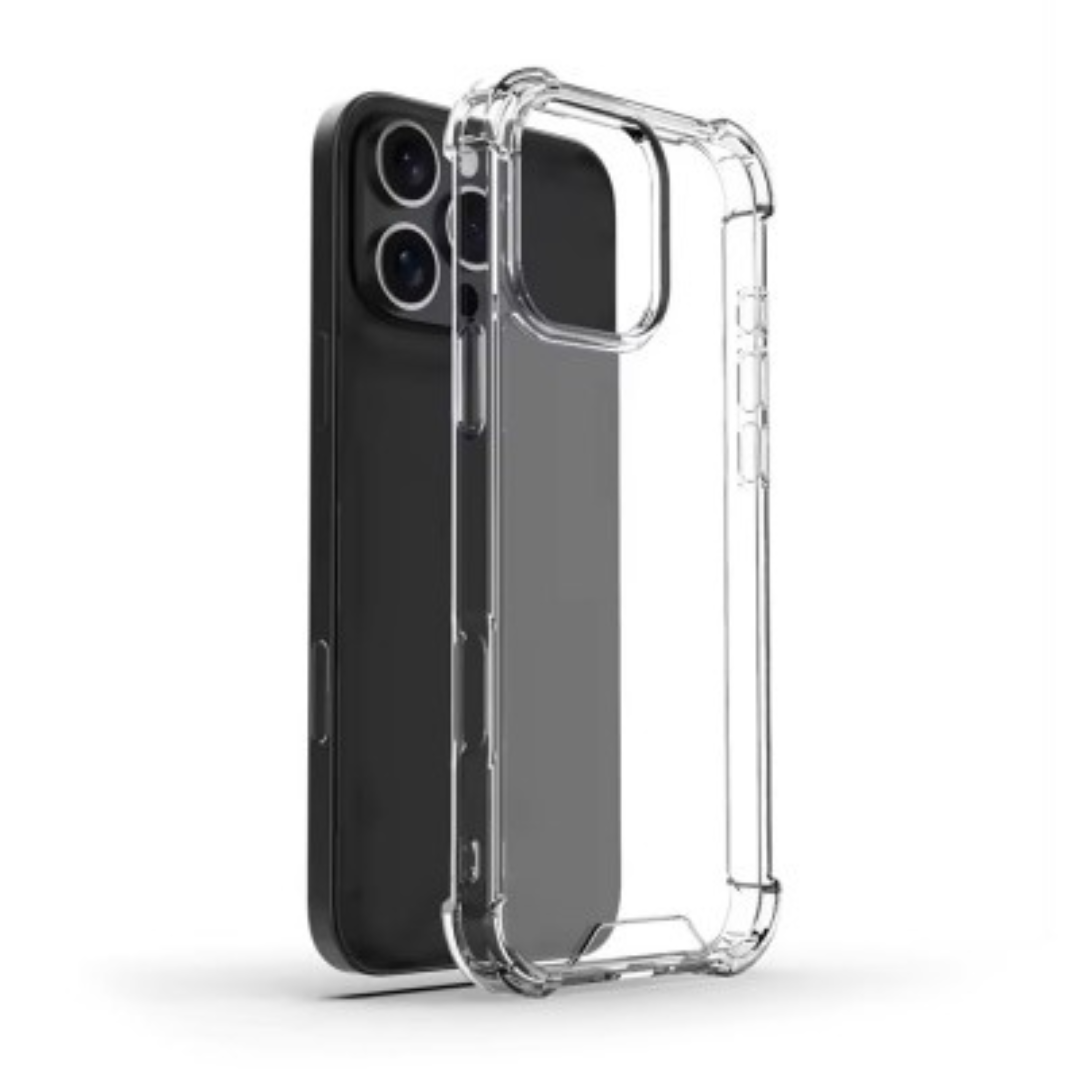iPhone 16 Pro Hybrid Acrylic + TPU Clear Shockproof Case Cover: Total Drop-Proof Protection Made From Non-Toxic Polymers