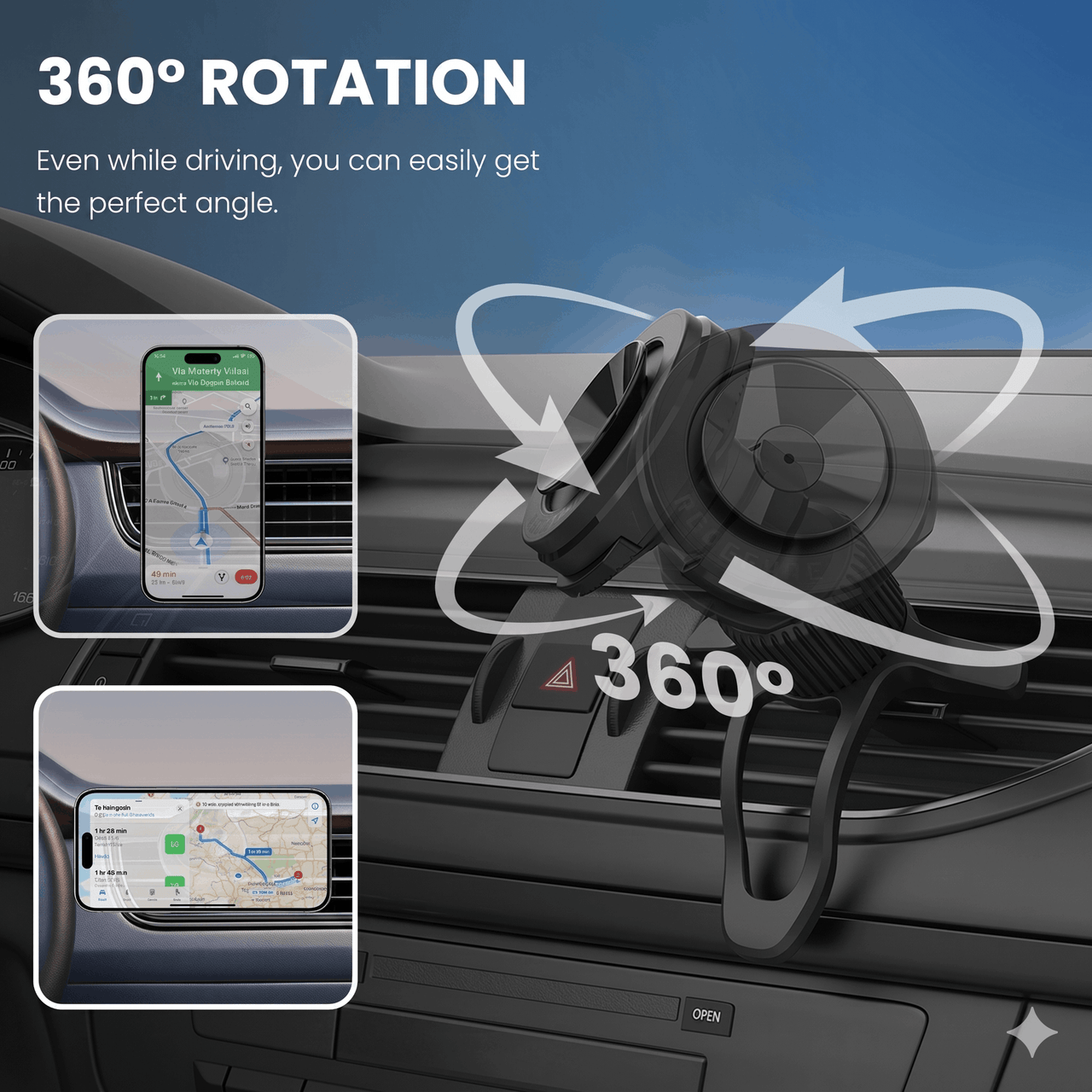 Magnetic Suction Cup Car Phone Mount Black — Windscreen & Dashboard Holder, Heavy-Duty Hold | Australian Stock