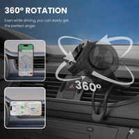 Thumbnail for Magnetic Suction Cup Car Phone Mount Black — Windscreen & Dashboard Holder, Heavy-Duty Hold | Australian Stock