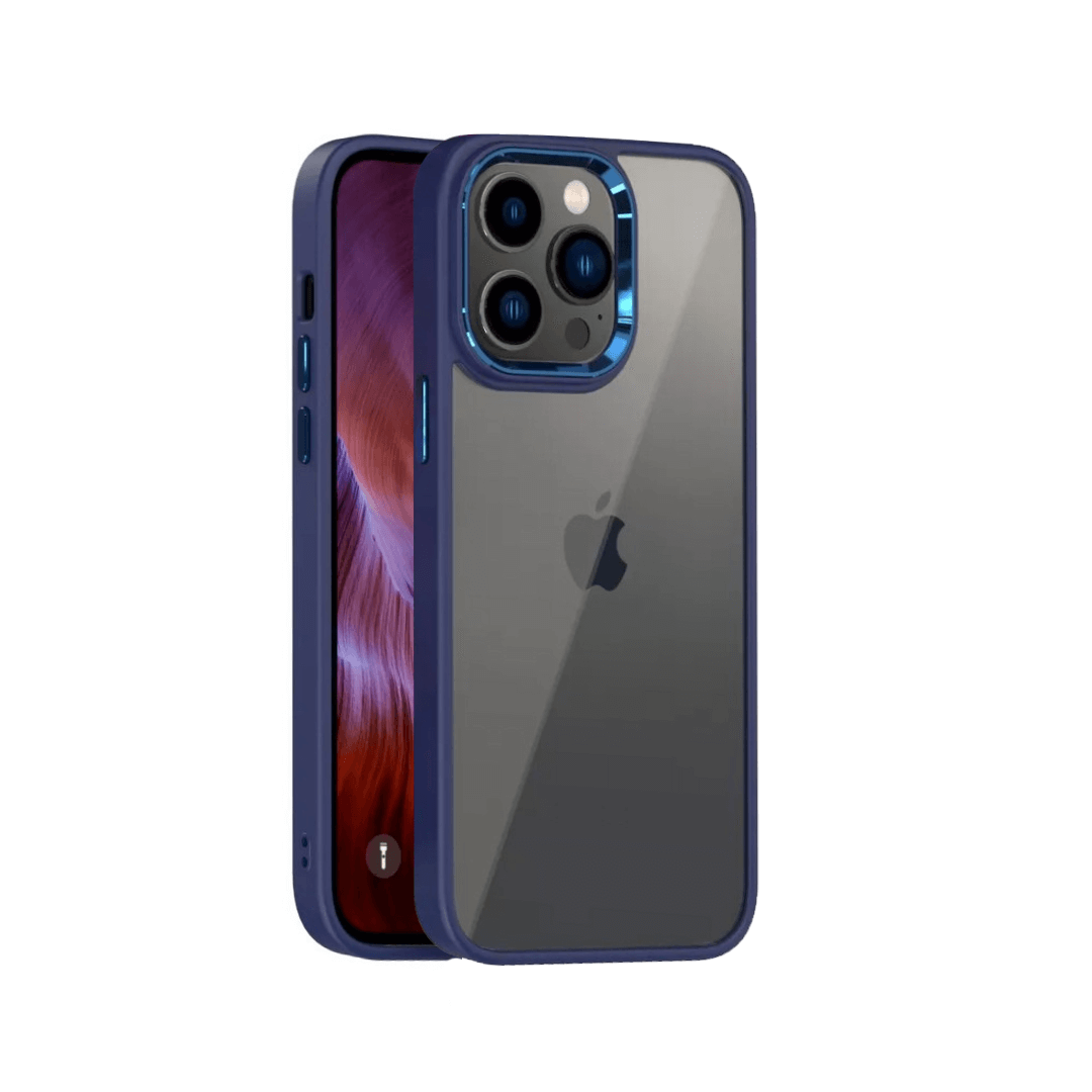 iPhone 14 Compatible Case Cover With Shockproof Metal Camera Lens And Protection - Navy