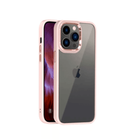 Thumbnail for iPhone 14 Compatible Case Cover With Shockproof Metal Camera Lens And Protection - Pink