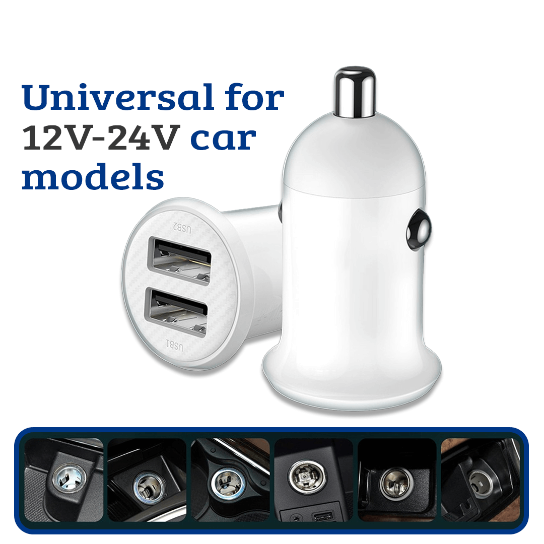 Car Charger (Dual USB 4.8A) - Power Up Your Journey with Style and Efficiency-Black