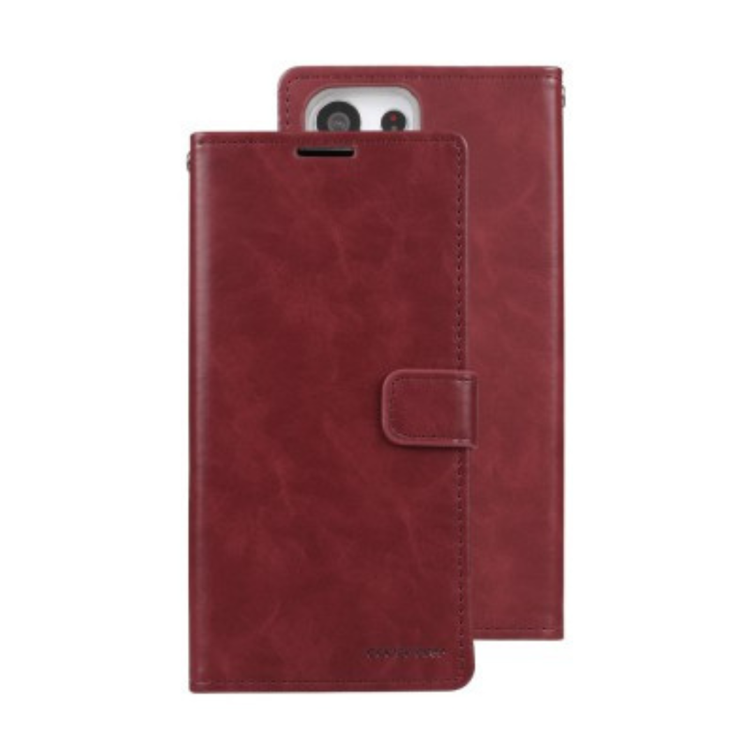 Samsung Galaxy S23 Ultra Compatible Case Cover With Blue Moon Diary - Wine