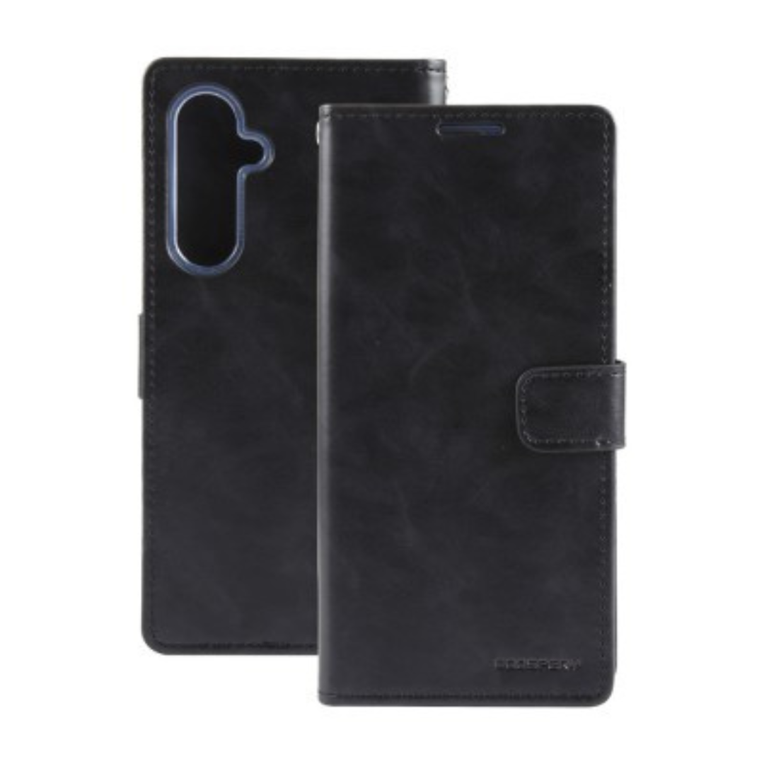 Samsung Galaxy S23 FE Compatible Case Cover With Blue Moon Diary - Black