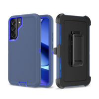 Thumbnail for Samsung Galaxy S23 FE Compatible Case Cover With Shockproof Robot Armor Hard Plastic And Belt Clip - Navy