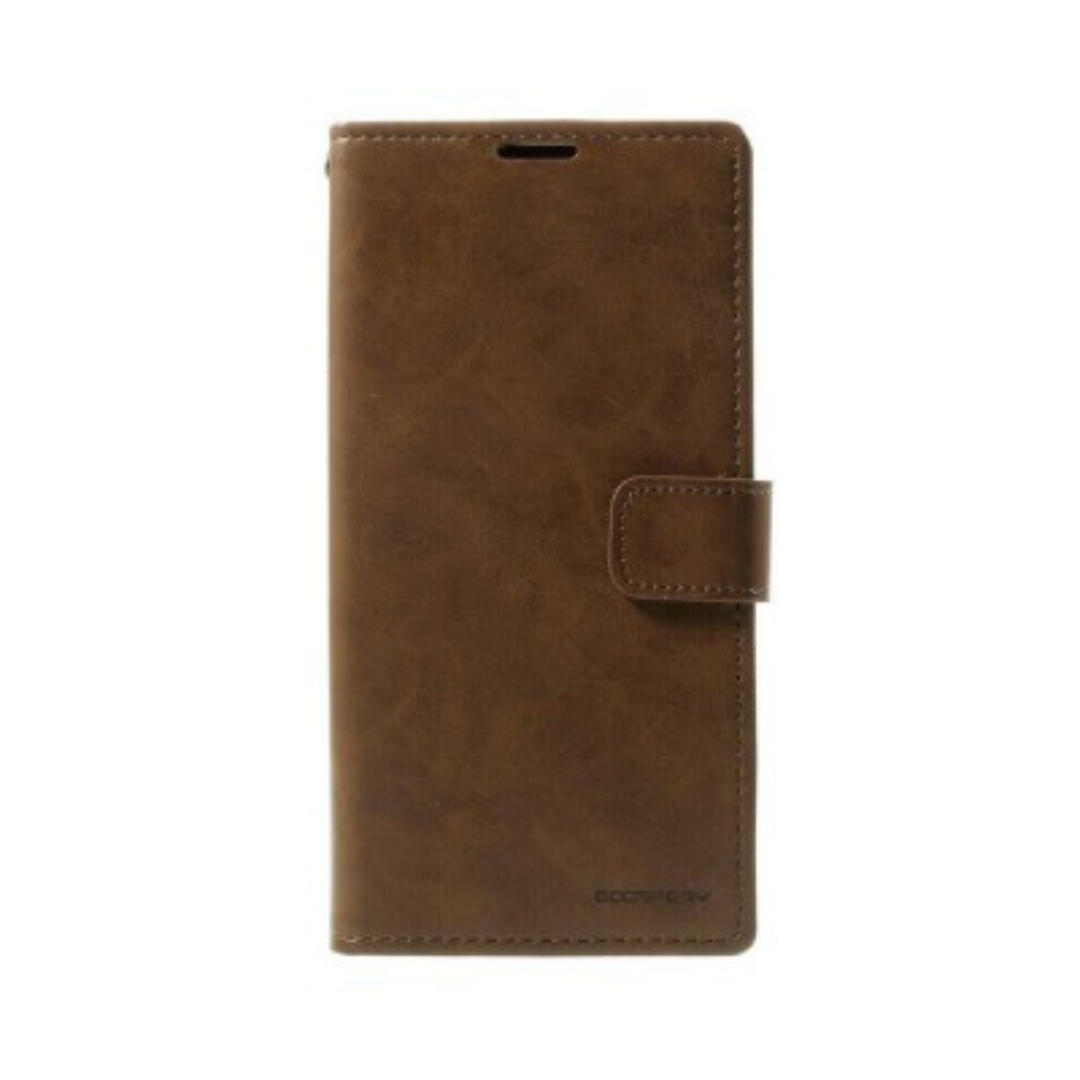 Samsung Galaxy S22 Ultra Compatible  Case Cover With Premium Blue Moon Diary - Brown