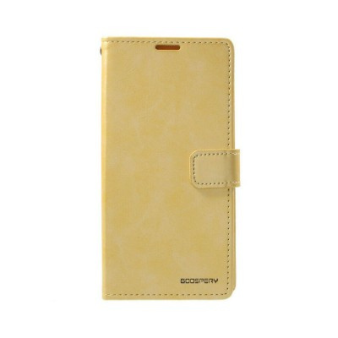 Samsung Galaxy S22 Ultra Compatible  Case Cover With Premium Blue Moon Diary - Gold