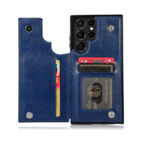 Thumbnail for Samsung Galaxy S22 Ultra Compatible Case Cover With Back Flip Leather Wallet  Case - Blue