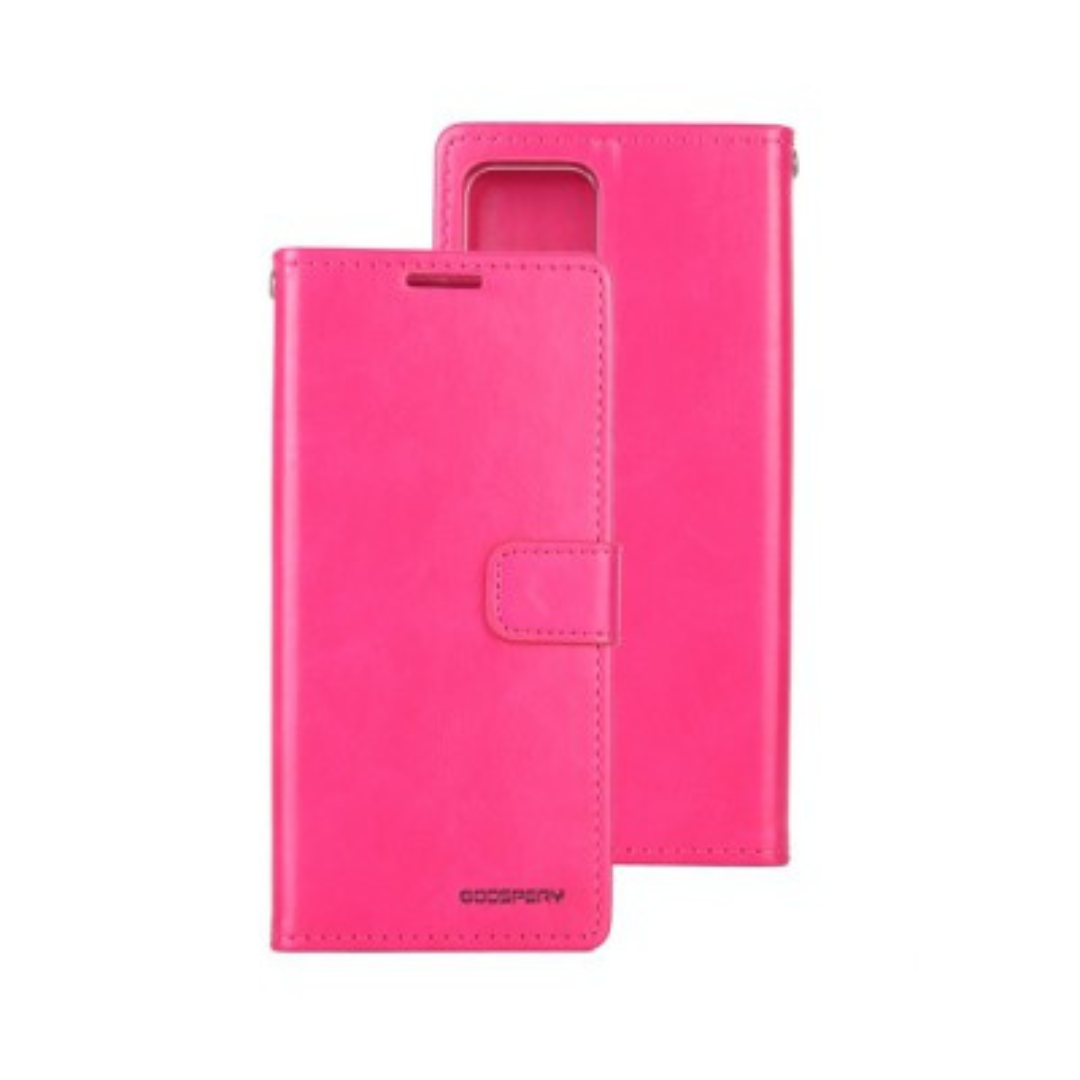 iPhone 15 Pro Flip Diary Case Cover with Card Holder - Convertible to Media Stand, Magnetic Clasp Closure, Drop Tested, Soft and Strong PU Leather with Front Screen Cover - Hot Pink