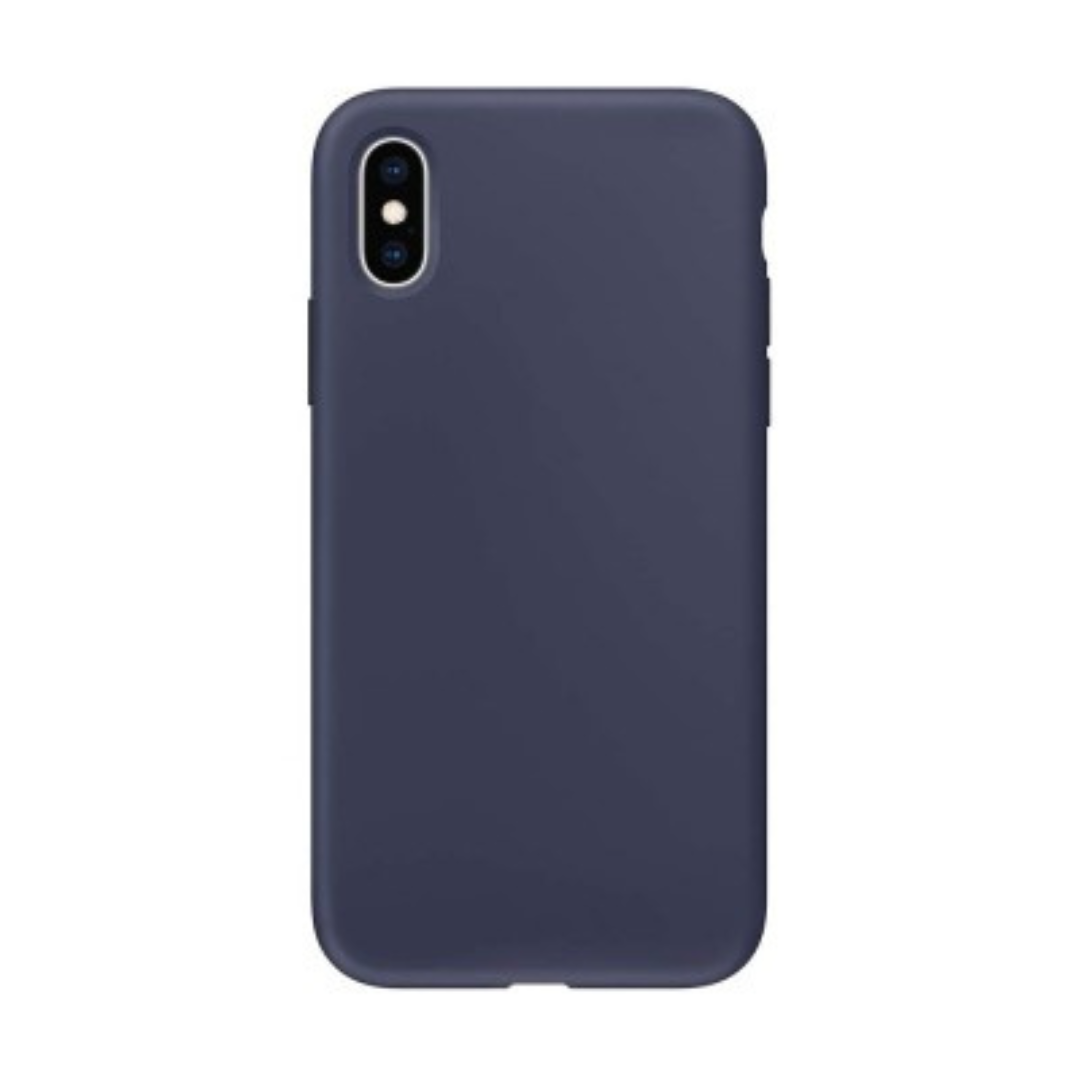 iPhone XS Compatible Case Cover With Liquid Silicone - Navy