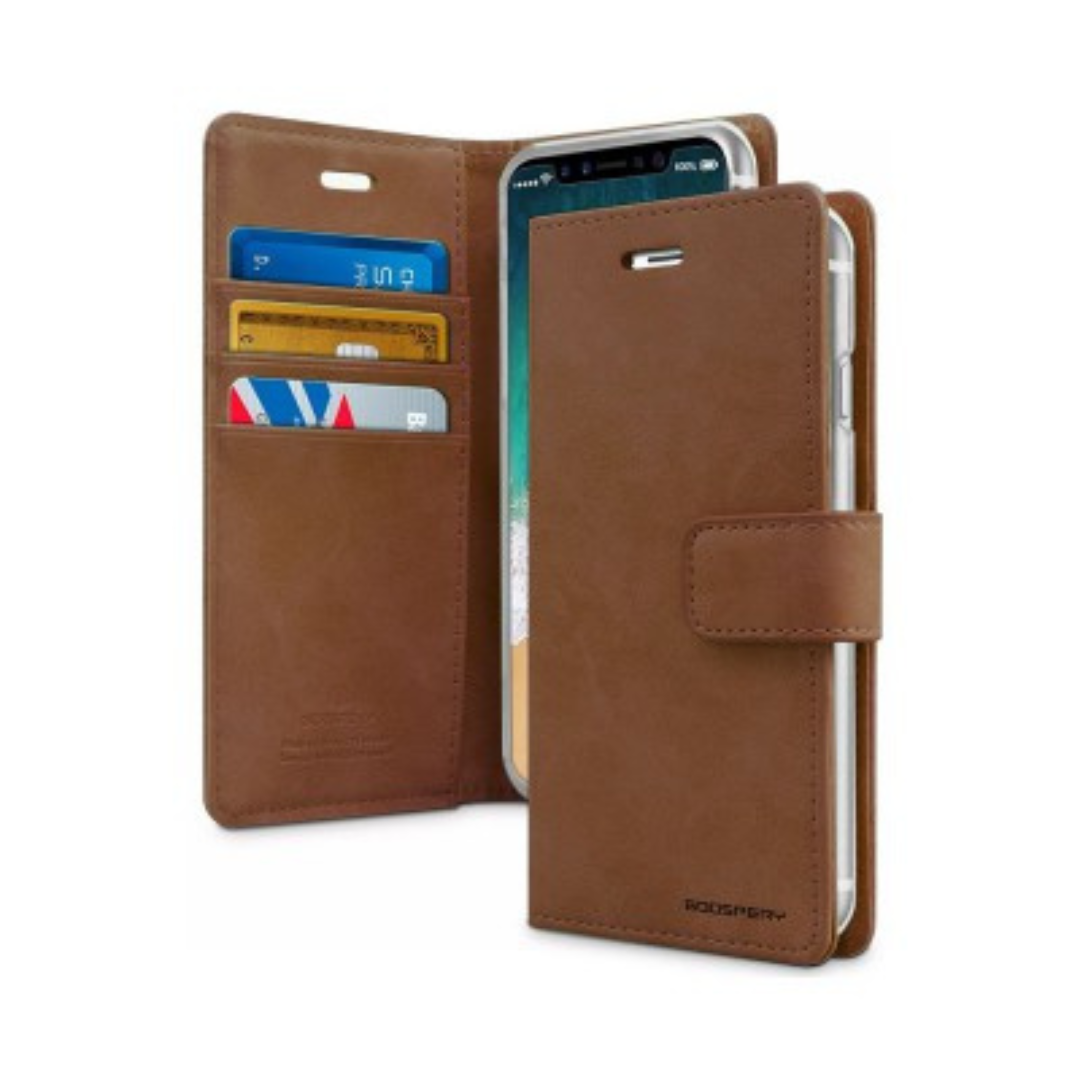 iPhone XS Compatible Case Cover With Bluemoon Diary - Brown