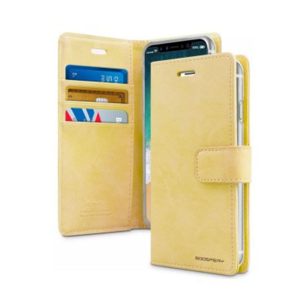 iPhone XS Compatible Case Cover With Bluemoon Diary - Gold