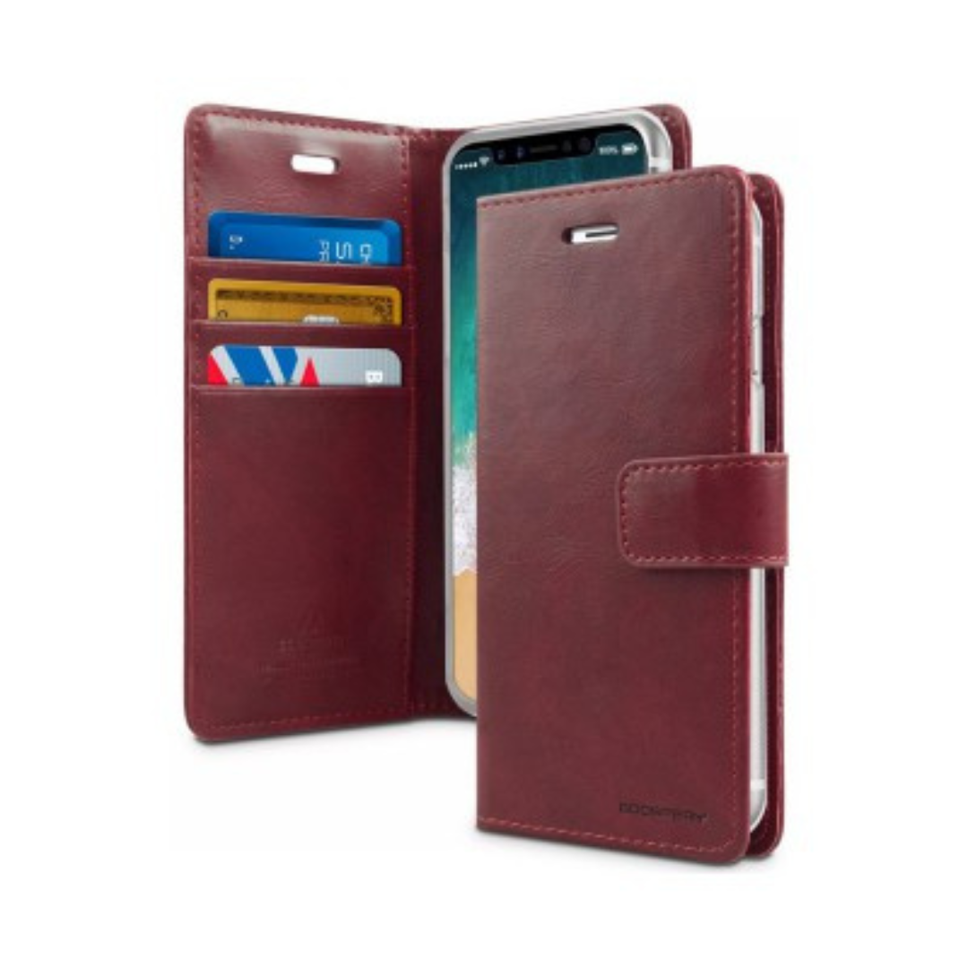 iPhone XS Compatible Case Cover With Bluemoon Diary - Wine