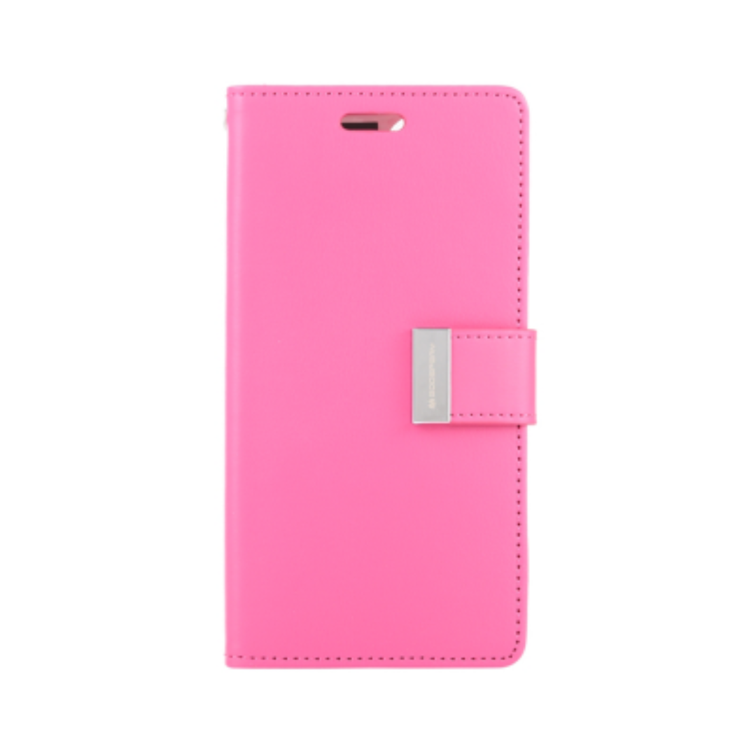 iPhone XS Compatible Case Cover With Rich Diary for Stylish Protection - HotPink