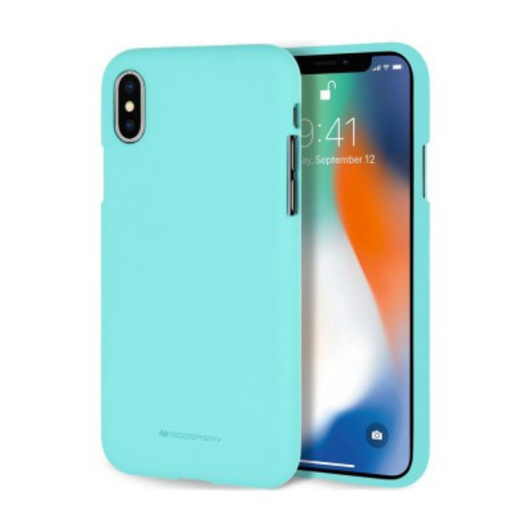 iPhone XS Compatible Case Cover With Soft Feeling Jelly Silicon - Mint