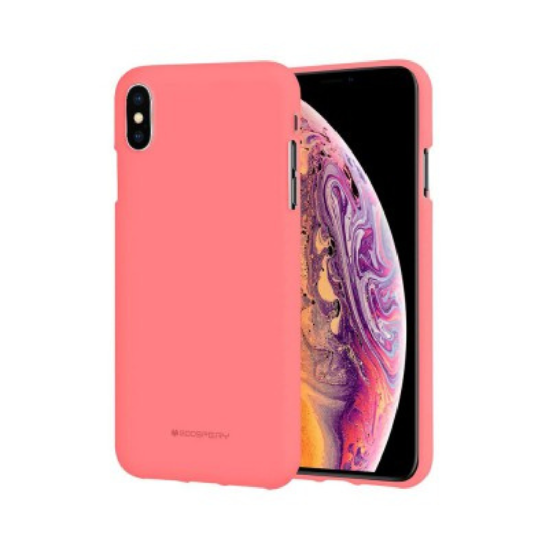 iPhone XS Compatible Case Cover With Soft Feeling Jelly Silicon - Pink Sand