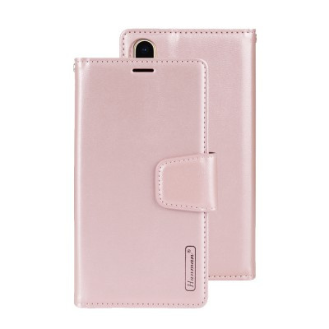 iPhone XS Compatible Case Cover With 2 In 1 Detachable Magnetic Flip Leather Wallet  - Rose Gold