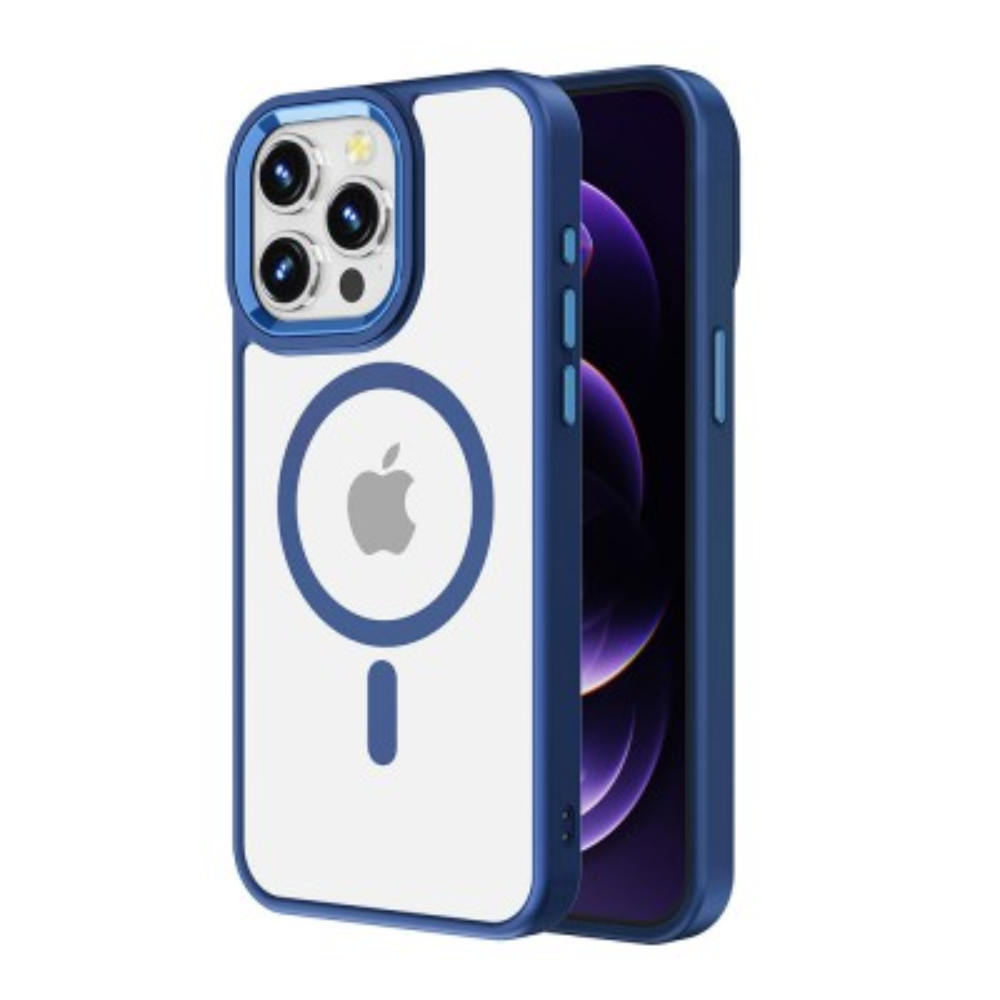 iPhone 11 Compatible Case Cover With Metal Camera Lens Protection And Compatible With MagSafe Technology  - Blue