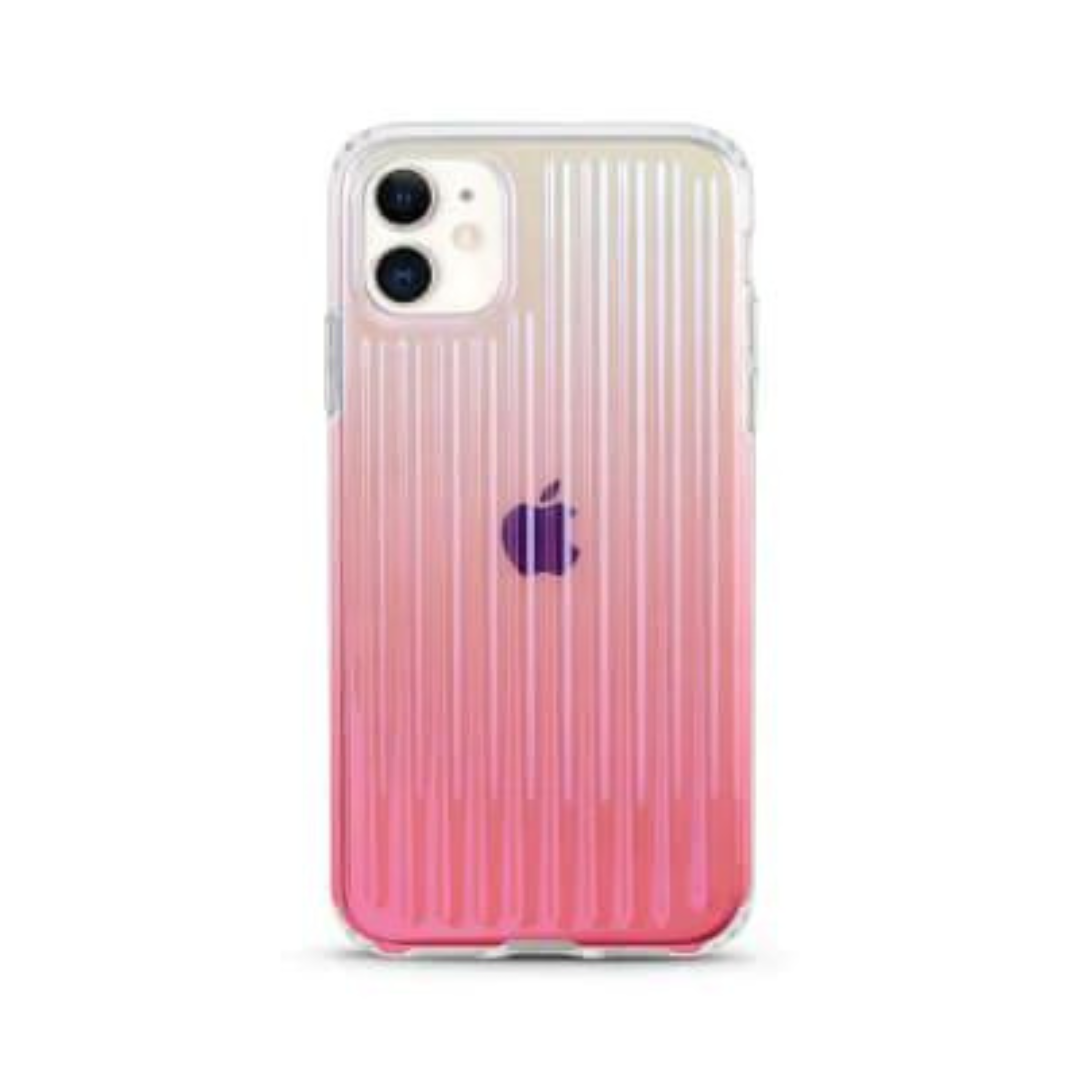 Case cover with hologram aurora laser stripe effect, fits iPhone 12 / 12 Pro (6.1'')