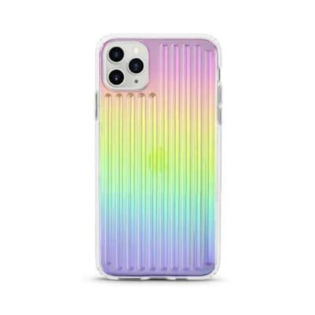 Case cover with hologram aurora laser stripe effect, fits iPhone 12 / 12 Pro (6.1'')