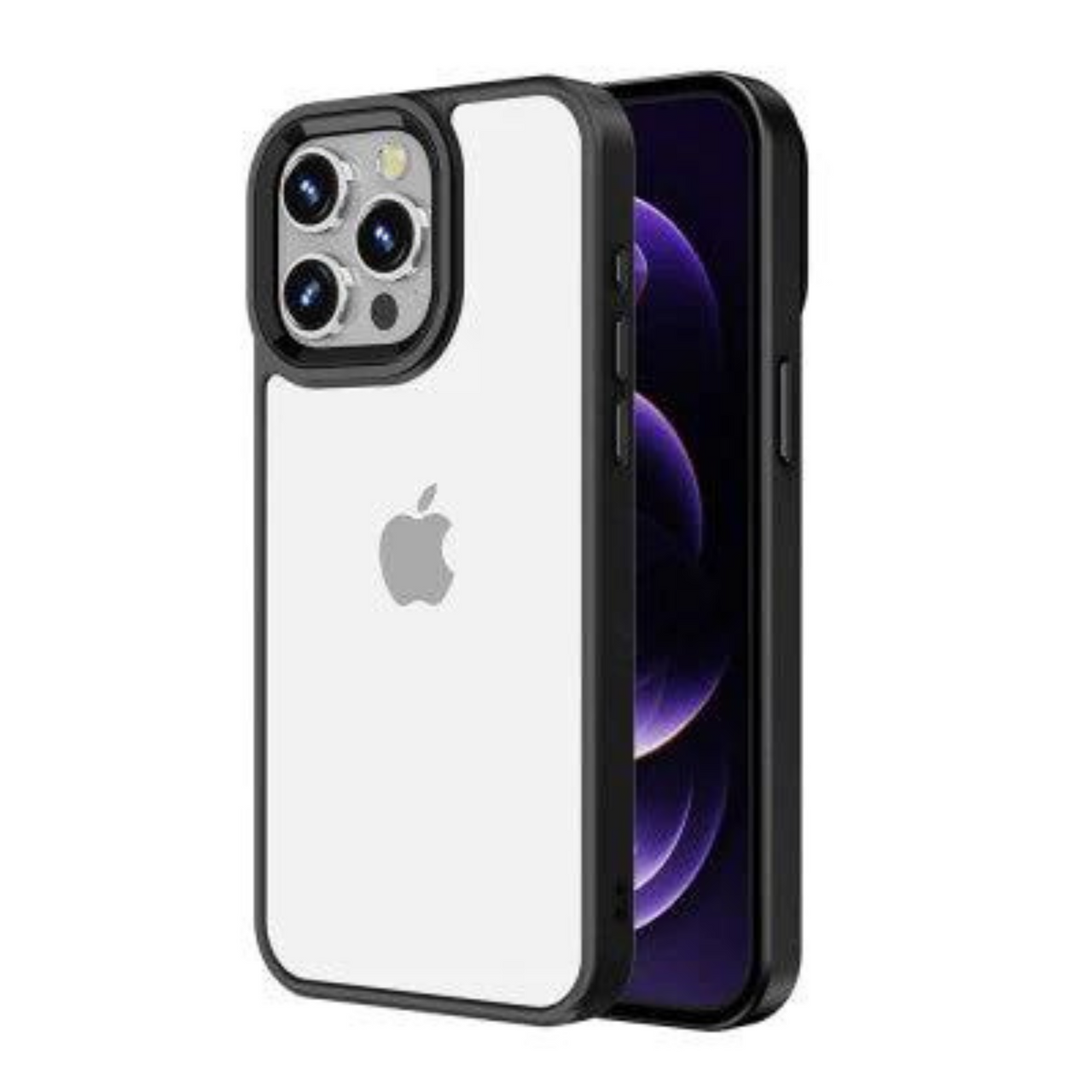 iPhone 15 Plus Compatible Case Cover With Shockproof Metal Camera Lens - Black