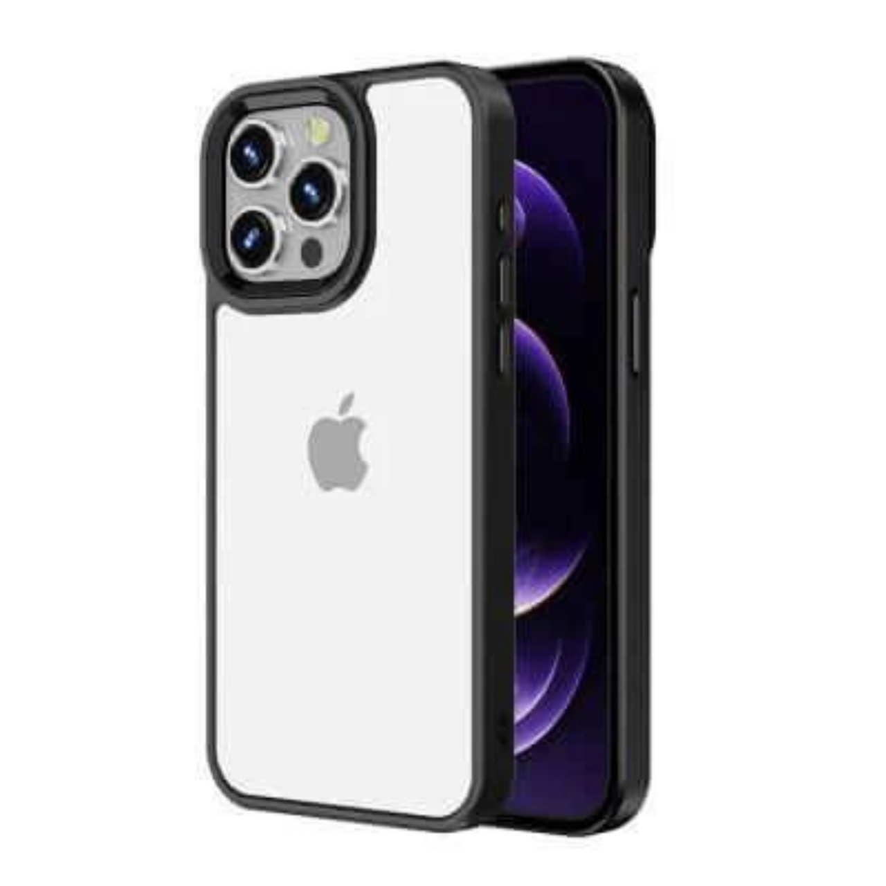 iPhone 15 Pro Compatible Case Cover With Shockproof Metal Camera Lens - Black