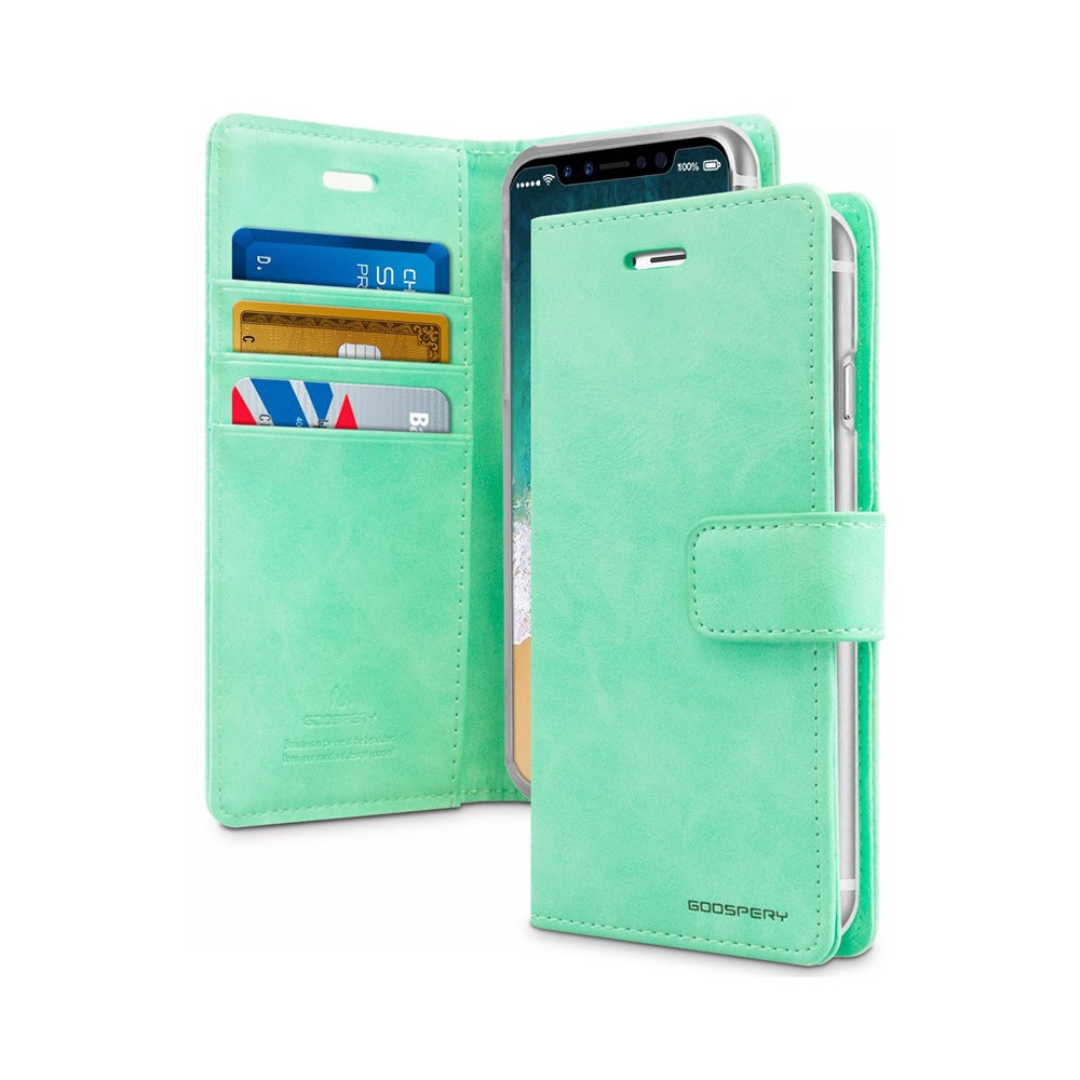 iPhone XS Max Compatible Case Cover With Blue Moon Diary - Mint