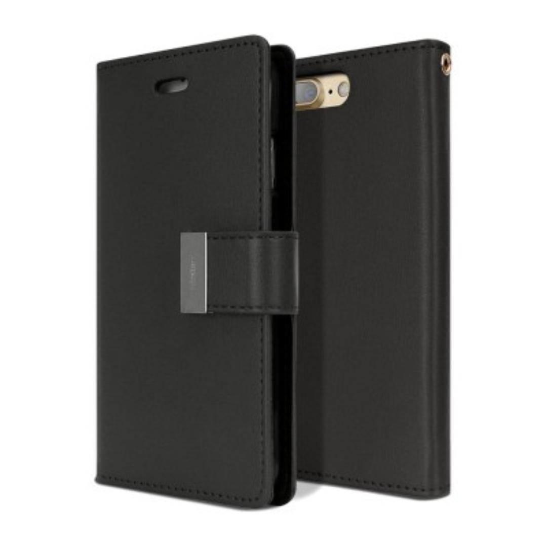 iPhone 7 Plus Compatible Case Cover With Rich Diary for Stylish Protection - Black