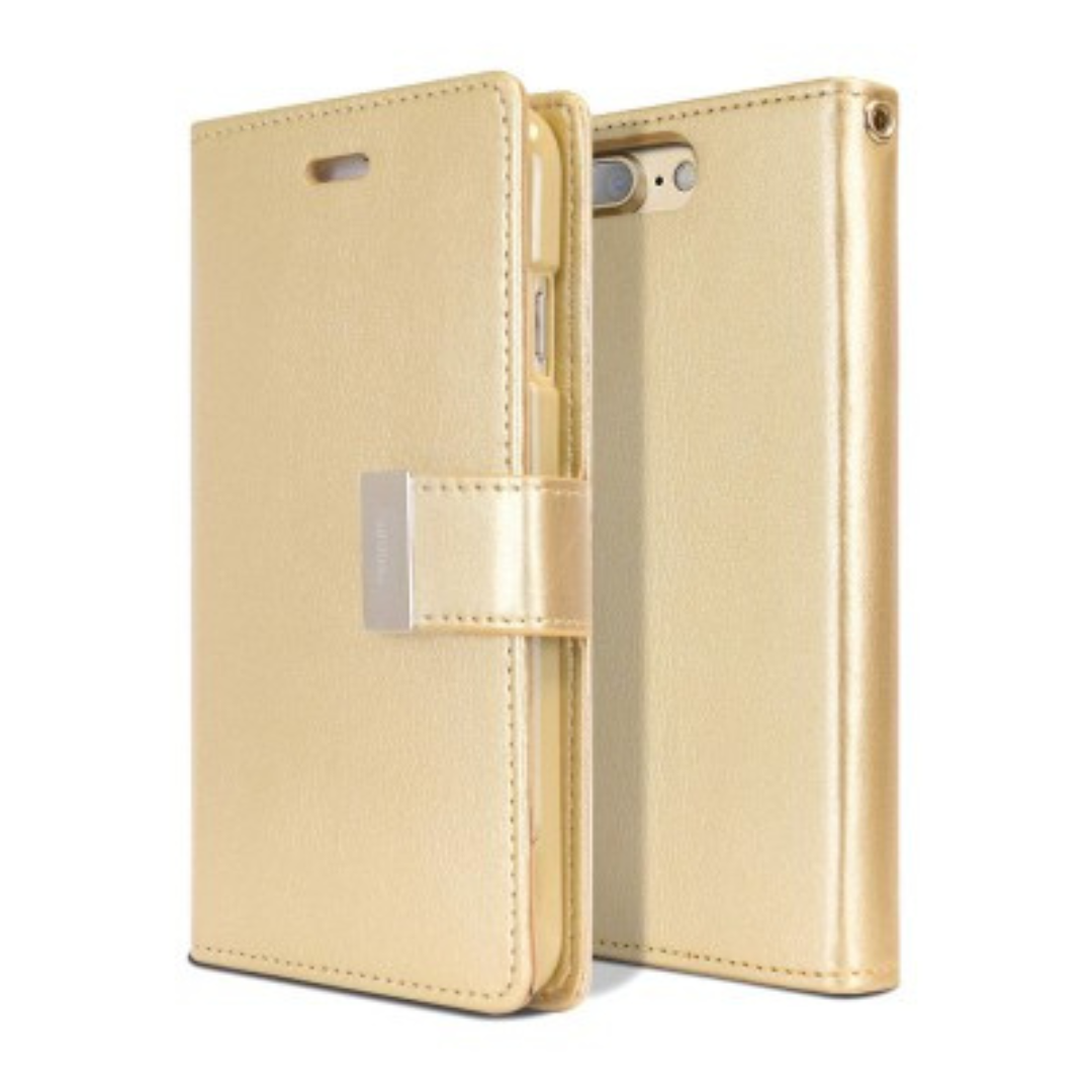 iPhone 7 Plus Compatible Case Cover With Rich Diary for Stylish Protection - Gold