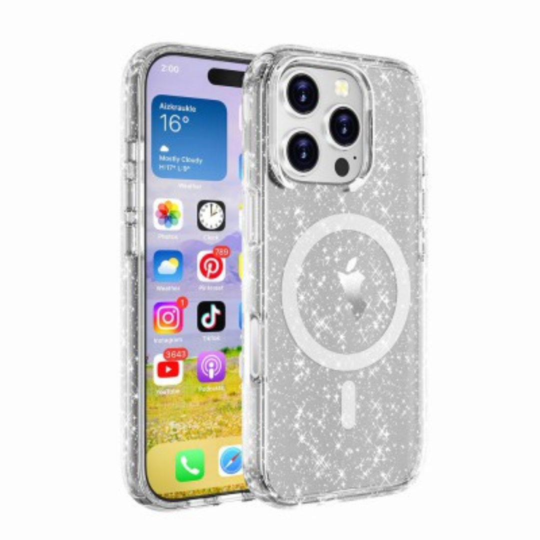 iPhone 16 Plus Transparent Shockproof Case Cover: Tough Protection, Scratch-Resistant And MagSafe Compatible - Shiny Clear