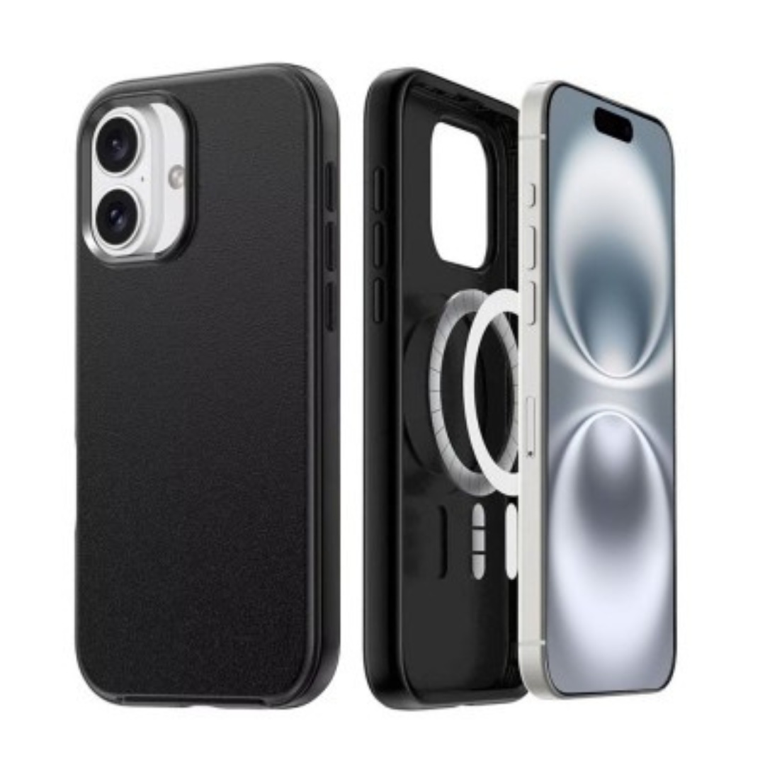 iPhone 16 Drop Protection Case Cover: Shockproof, Strong Build, MagSafe Compatible With Screen & Camera Protection - Black