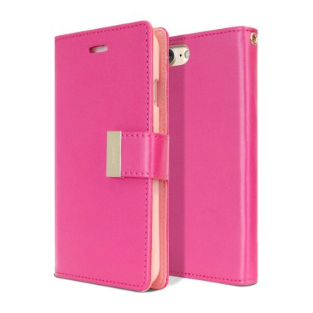 iPhone 7 Plus Compatible Case Cover With Rich Diary for Stylish Protection - HotPink